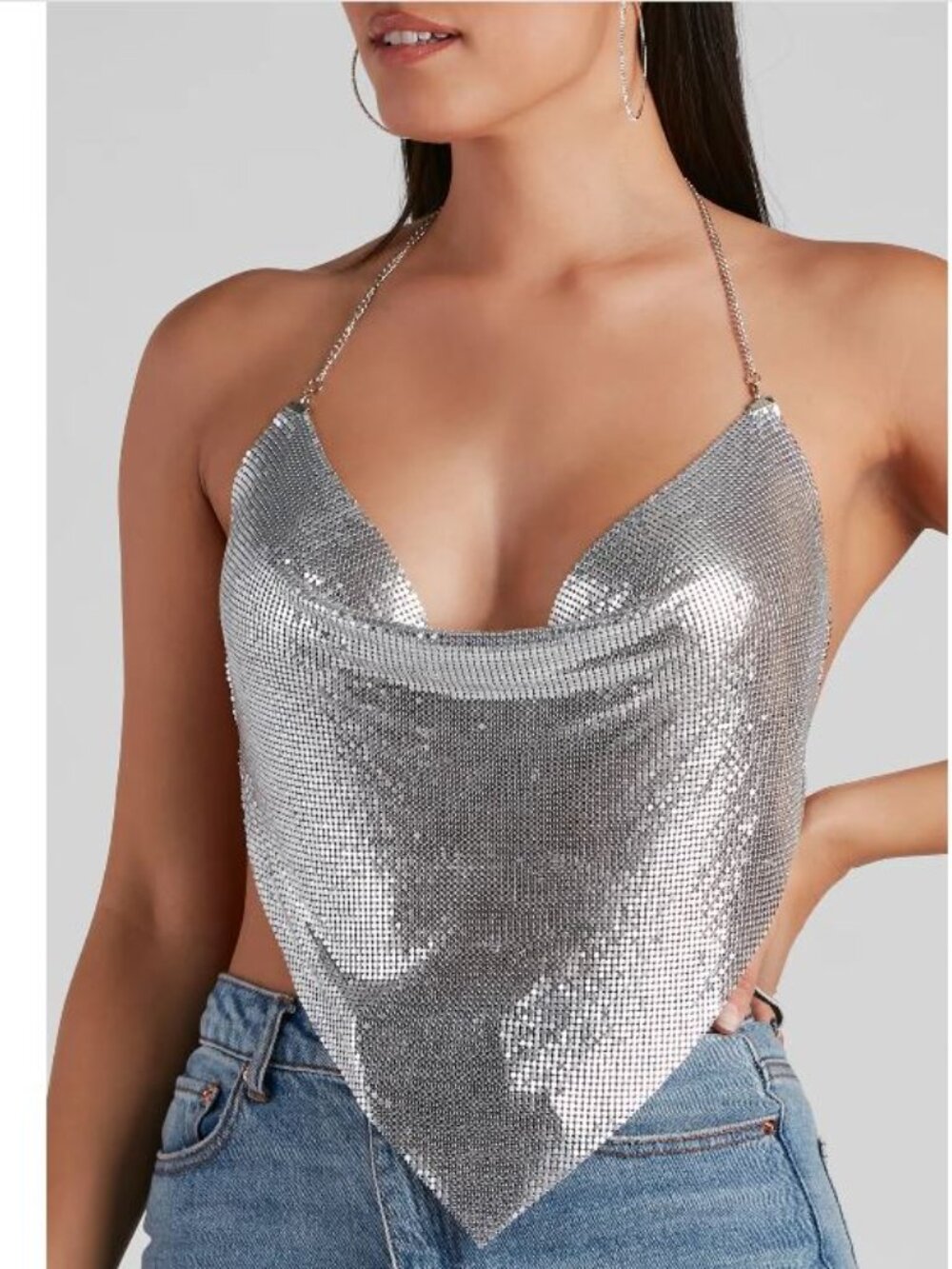 Windsor It Girl Open Back Chainmail Top